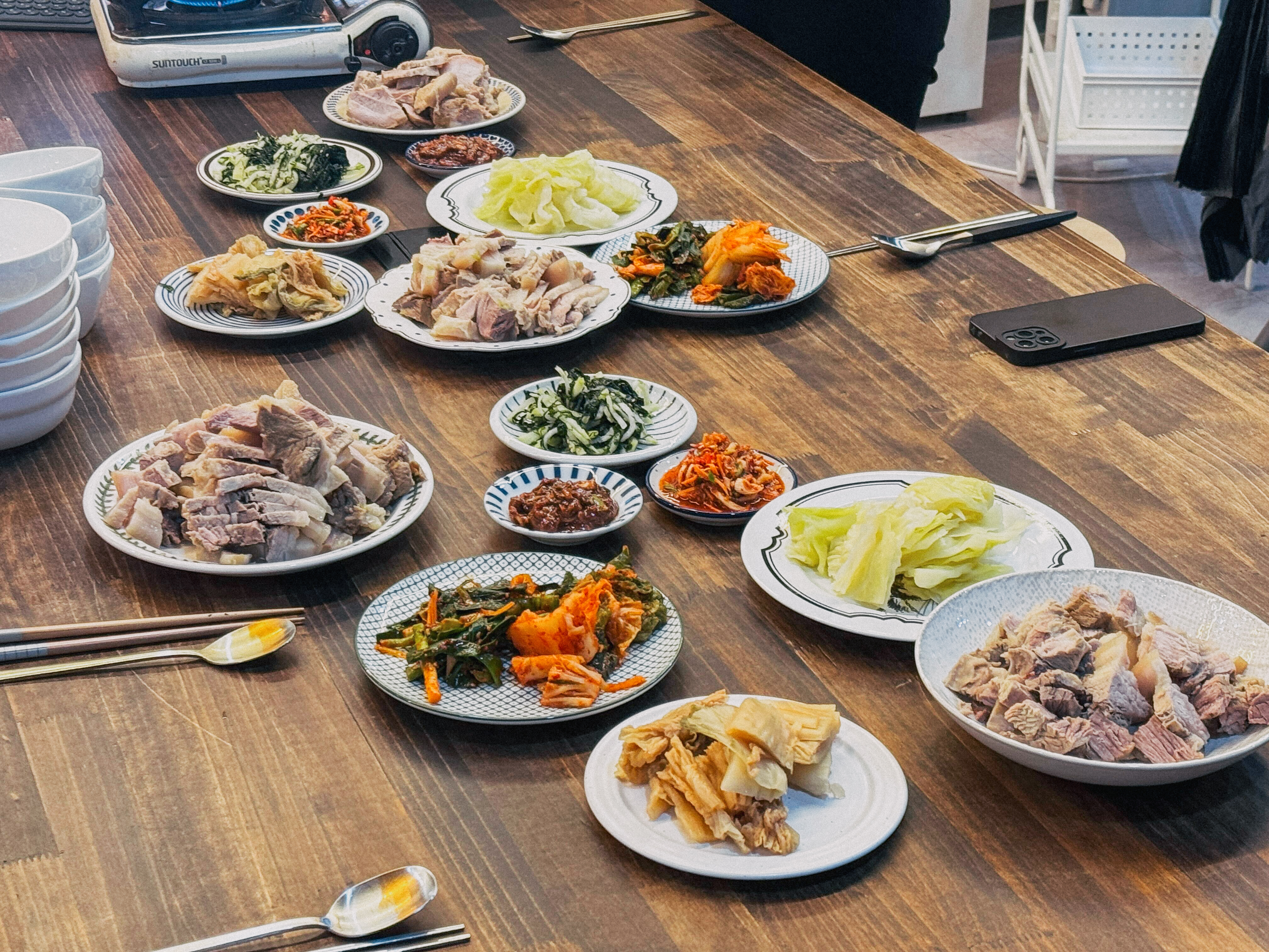 반찬 한 상 차림 사진